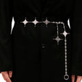 Metal mirror logo pants chain waist chain multi-purpose integrated necklace for both men and women