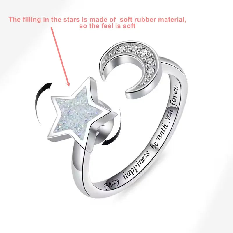 Sunflower Diamond Zircon Rotatable Ring