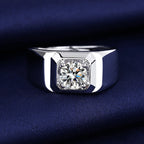 Moissanite Adjustable Wide Band Round Ring