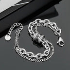 Hip Hop Black Lightning Bracelet =Non Fading Titanium Steel Punk Cuban Bracelet