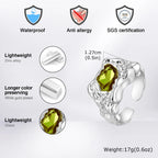 Set 4 Pieces Lava Rings Stacking Colorful Zircon Thick Ring Punk