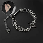 Retro Flame Cross Bracelet Hip Hop Titanium Steel Jewelry Accessories