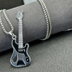 Retro Punk Style Guitar Pendant High Quality Rock Hip Hop Necklace