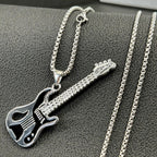 Retro Punk Style Guitar Pendant High Quality Rock Hip Hop Necklace