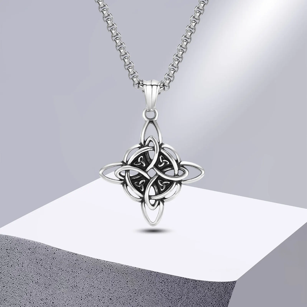 Vintage Celtic Knot Nordic North Stainless Steel  Necklace