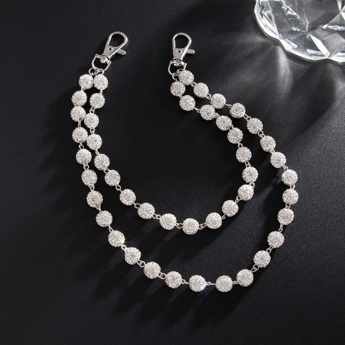 Y2K Sparkling Rhinestone Ball Chain Street Belt Chain
