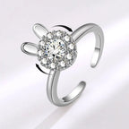 Sunflower Diamond Zircon Rotatable Ring