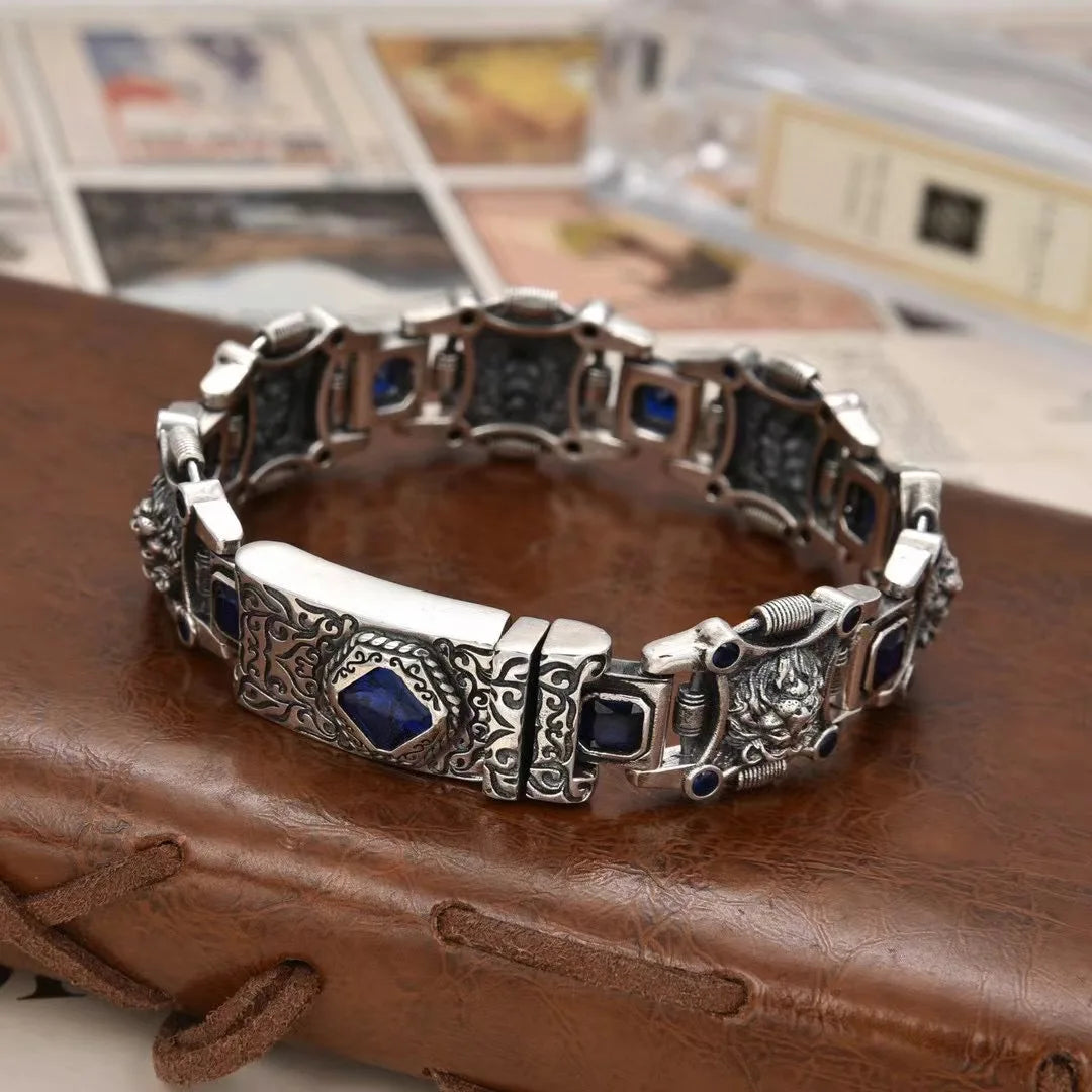 Hegemony Wide Edition Blue Diamond Bracelet