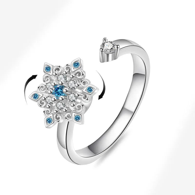 Sunflower Diamond Zircon Rotatable Ring