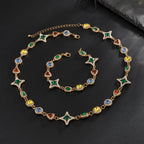 Ingemark Boho Luxury Colorful Crystal Chain Necklace