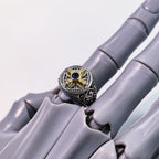 Retro Golden Vajra Adjustable Open Ring