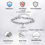 Retro Silver Color  Double-layer Bracelet Hip Hop Punk