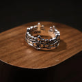 Retro Iris Flower-de-luce Crown Adjustable Open Ring