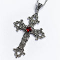 Y2K Punk Crystal Big Cross Pendant Necklaces for Women Men Gothic Irregular Cross Clavicle Chain Necklaces Jewelry