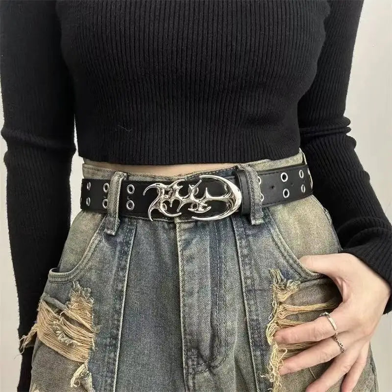 New Stylish Y2K Hollow PU Leather Fashion Punk Belt For Men Women Trendy Accessory For Gift Giving
