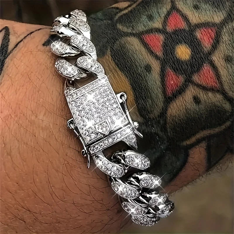 Luxury Iced Out Cuban Link Chain Bracelet