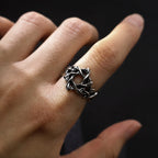 Retro Thorny Vines Star Adjustable Open Ring