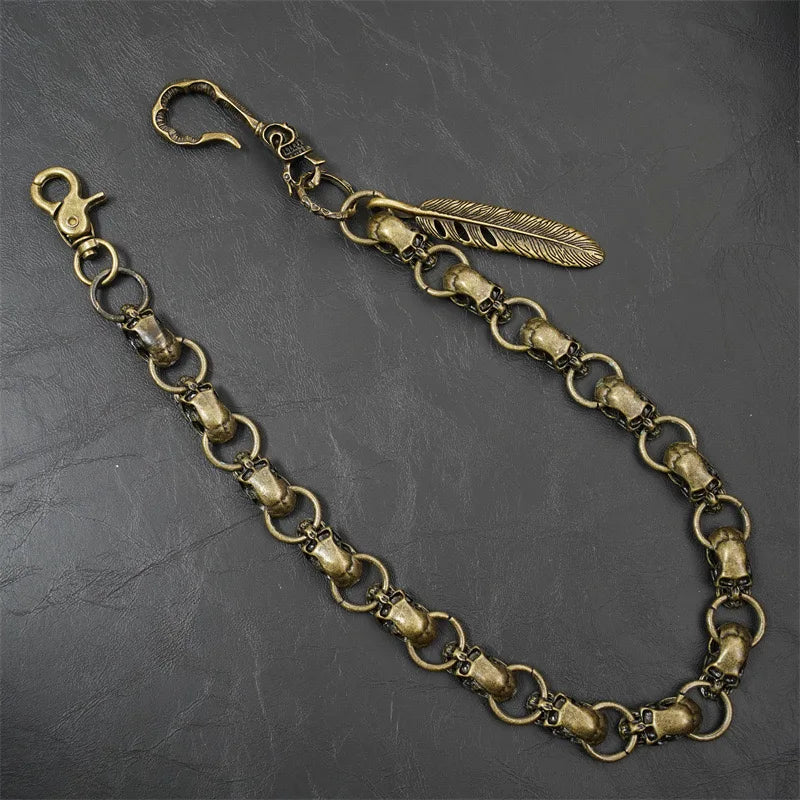 Metal mirror logo pants chain waist chain multi-purpose integrated necklace for both men and women