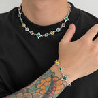 Ingemark Boho Luxury Colorful Crystal Chain Necklace