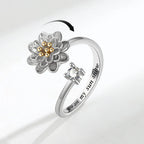Sunflower Diamond Zircon Rotatable Ring