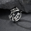 Vintage Hollow Thorns Design Stainless Steel Charm Rings