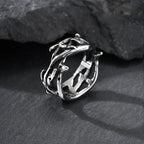Vintage Hollow Thorns Design Stainless Steel Charm Rings