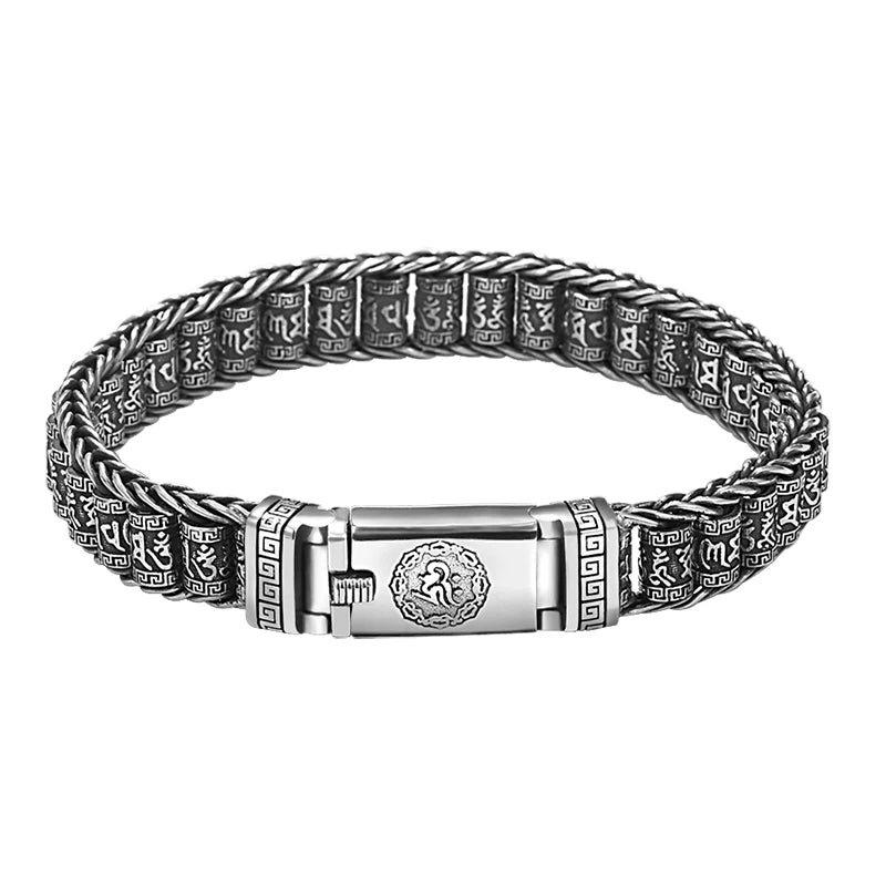 Creative Bracelets Lucky Buddhist Scripture Turn Beads Retro