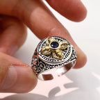 Retro Golden Vajra Adjustable Open Ring