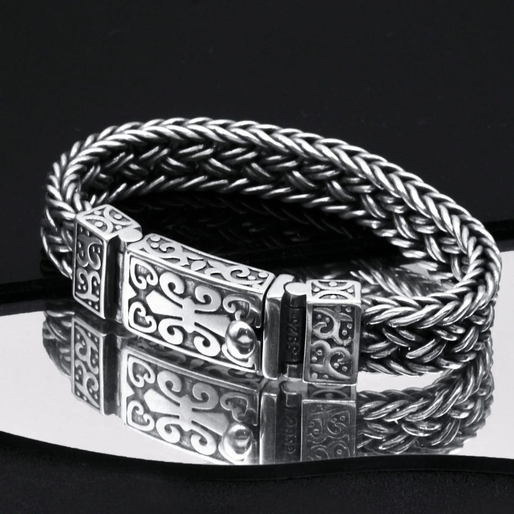 Silver Charm Bracelet Timeless Grape Totem Woven Bracelet