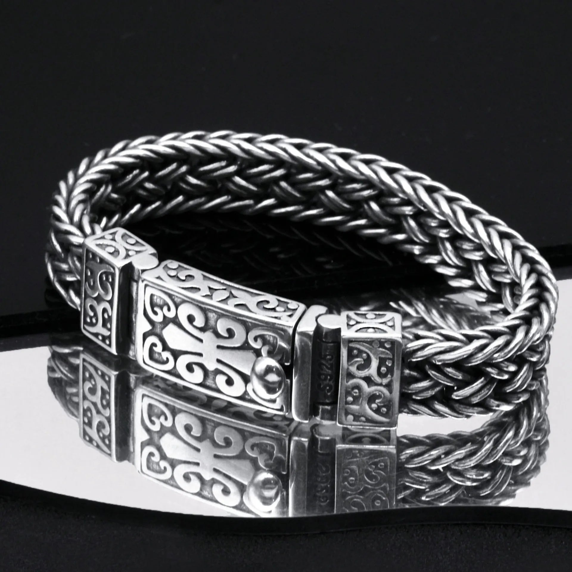 Silver Charm Bracelet Timeless Grape Totem Woven Bracelet