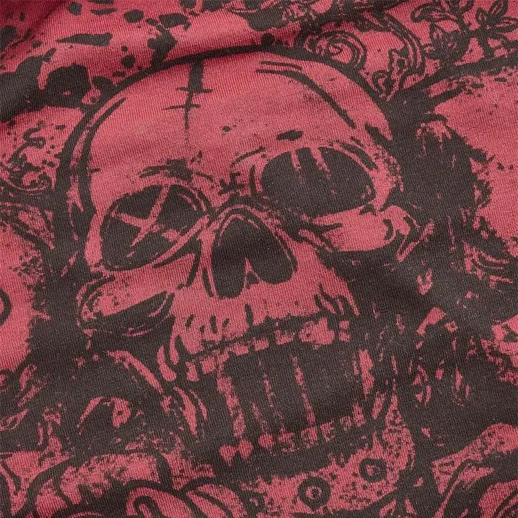Skull Printed Off the Shoulder Tube Top for Women Summer Sexy Goth Y2K Clothes
