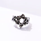 Retro Thorny Vines Star Adjustable Open Ring