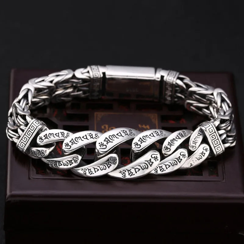 Retro  Six-Character Mantra Peace Pattern Lucky Bracelet