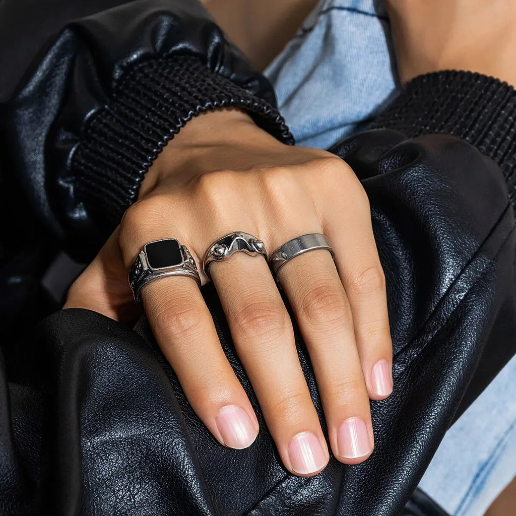 Set  Vintage Cool Claw Geometry Rings