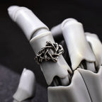 Retro Thorny Vines Star Adjustable Open Ring