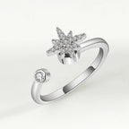 Sunflower Diamond Zircon Rotatable Ring