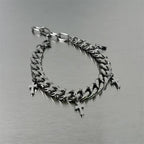 Titanium Steel Cross Cuban Bracelet Retro Cold Wind Hip Hop