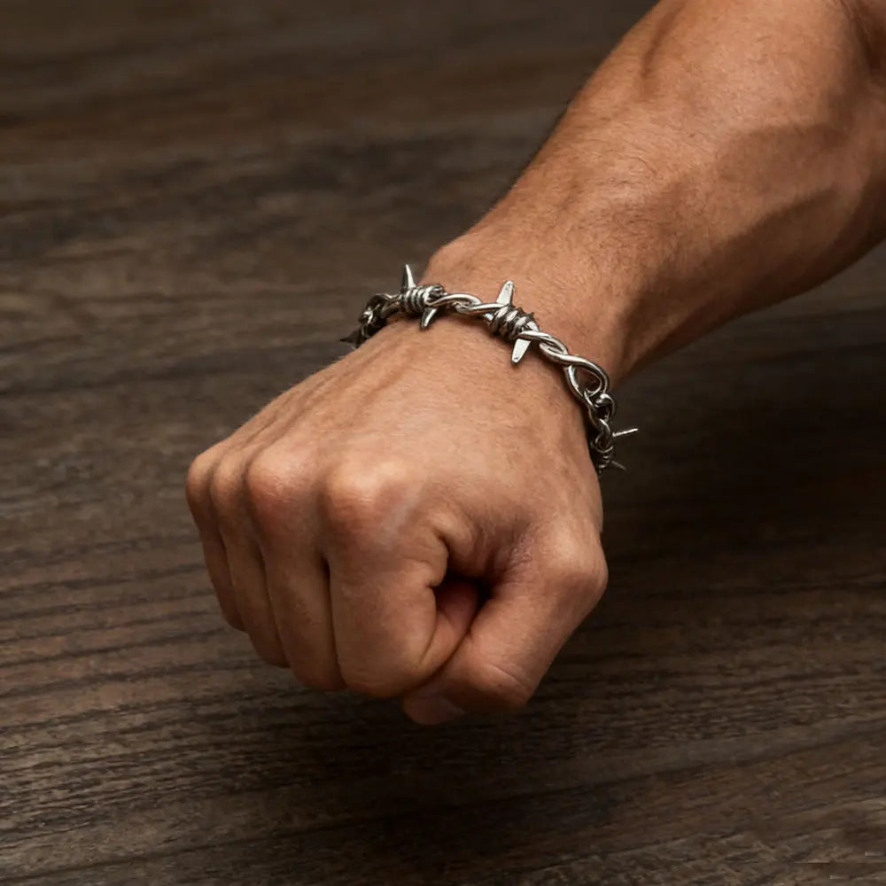 Gothic Bracelet Barbed Wire Chain Bracelets Adjustable Punk Emo Style