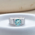 Real 1.0 Carat Moissanite Pure Solid 18K White Gold Ring