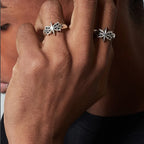 Retro Six Point Star Punk Gothic Adjustable Open Ring