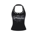 Vintage Y2K "Feminine" Graphic Halter Top
