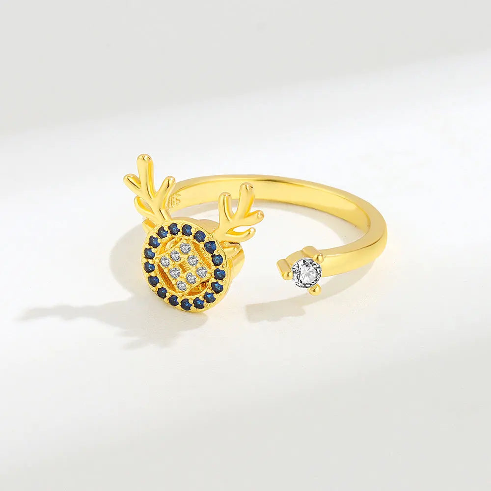 Sunflower Diamond Zircon Rotatable Ring