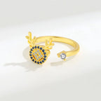 Sunflower Diamond Zircon Rotatable Ring