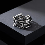 Vintage Hollow Thorns Design Stainless Steel Charm Rings