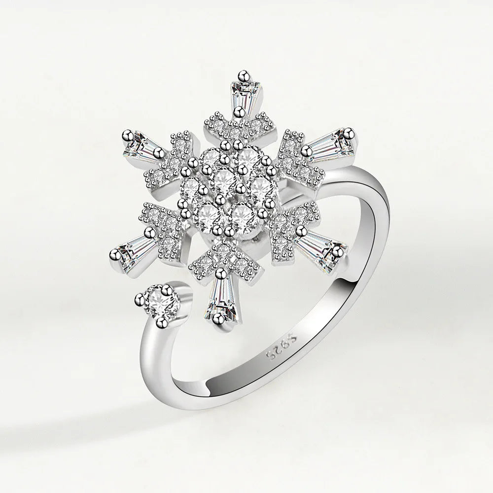 Sunflower Diamond Zircon Rotatable Ring