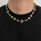 Ingemark Boho Luxury Colorful Crystal Chain Necklace