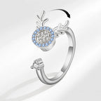 Sunflower Diamond Zircon Rotatable Ring
