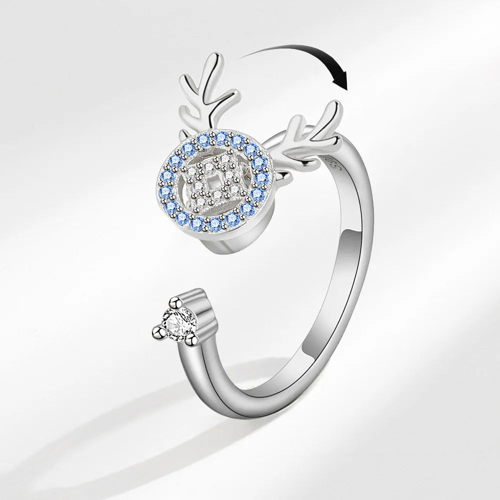 Sunflower Diamond Zircon Rotatable Ring