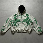 Y2K Opium Core Tribal Tribal Graphic Oversized Heavyweight Zipper Hoodie