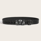 Brand Punk Goth Rivet Black Jeans Unisex Belt Paw Skull Buckle